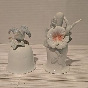 1 Otagiri George Good & 1 San Fransico Music Box Porcelain Bells Birds Floral